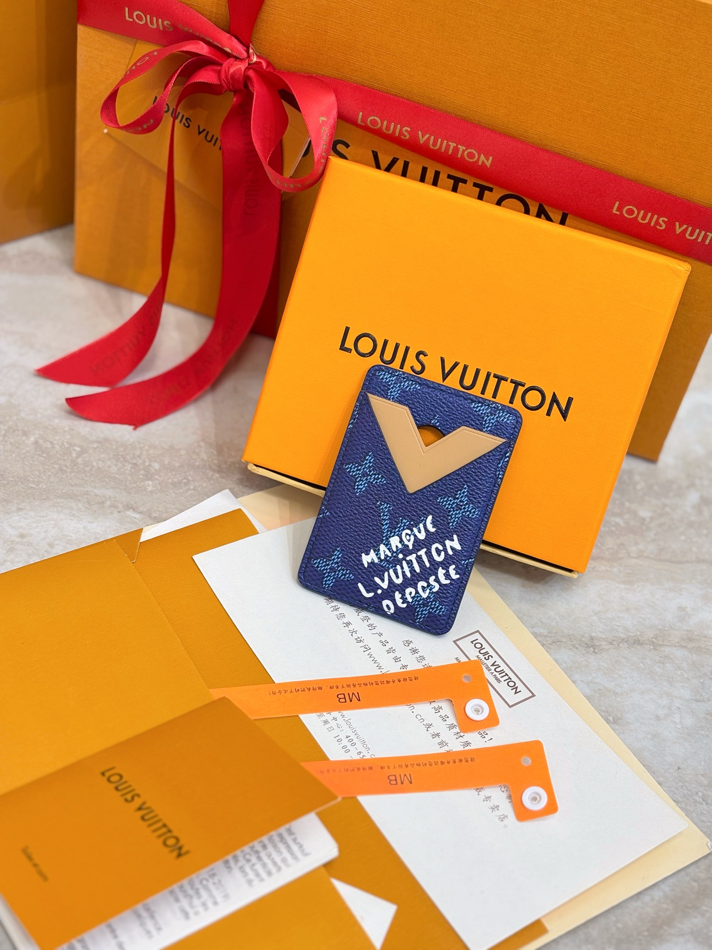 Louis Vuitton LV 루이비통 모노그램 블루 카드 홀더 지갑 M26946