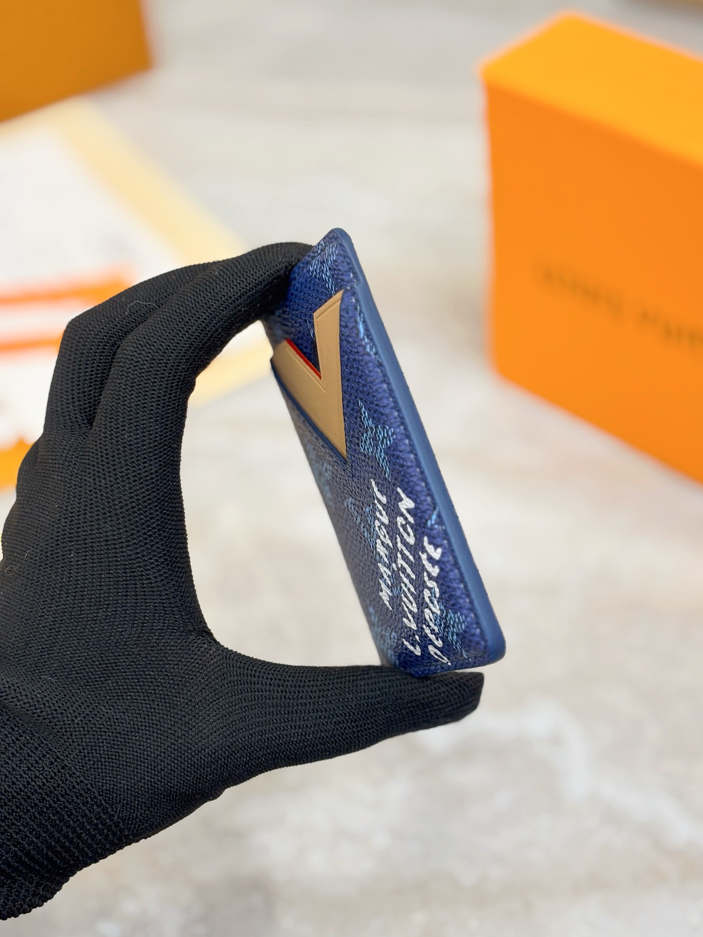 Louis Vuitton LV 루이비통 모노그램 블루 카드 홀더 지갑 M26946