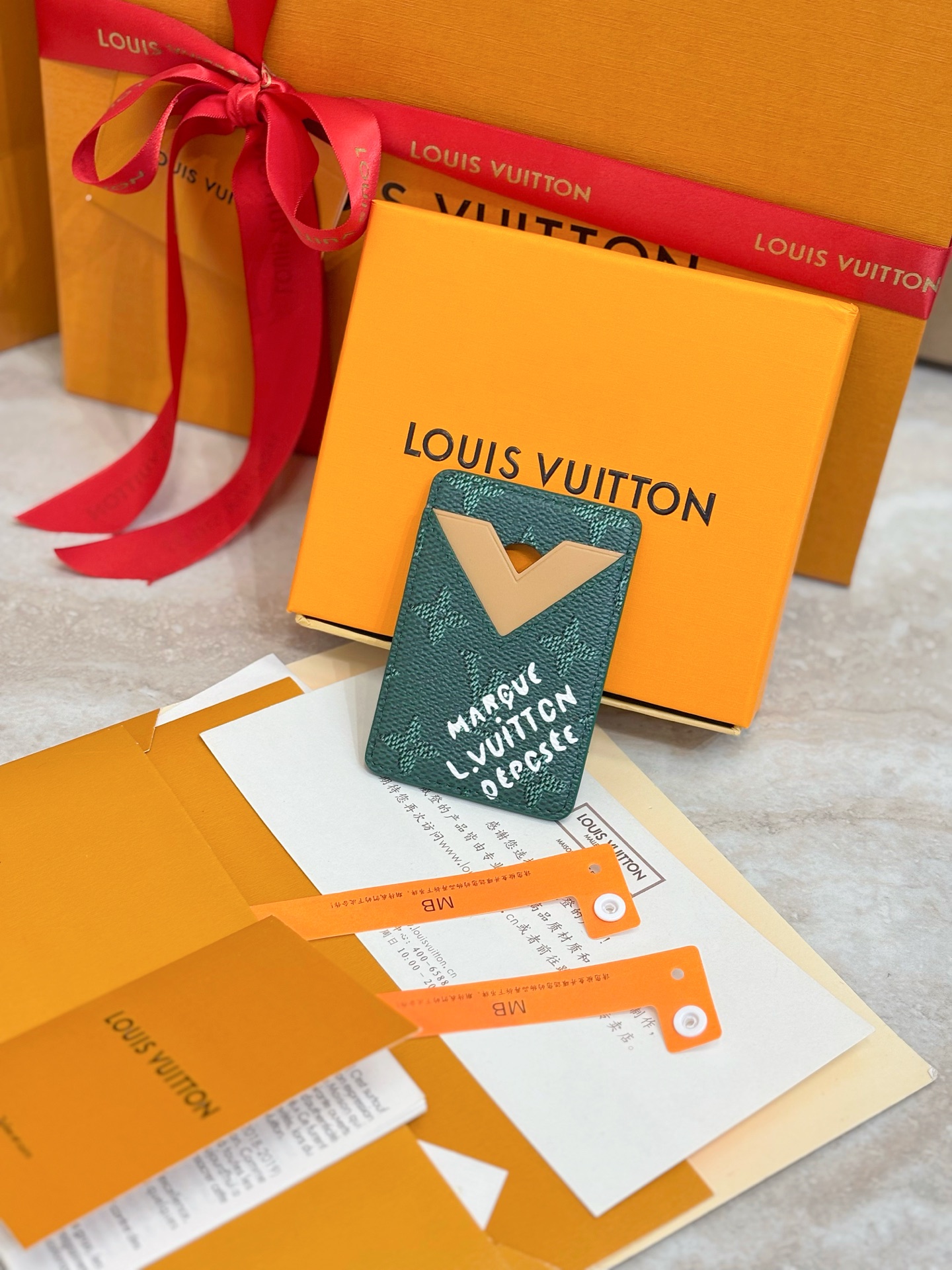 Louis Vuitton LV 루이비통 모노그램 그린 카드 홀더 지갑 M26949