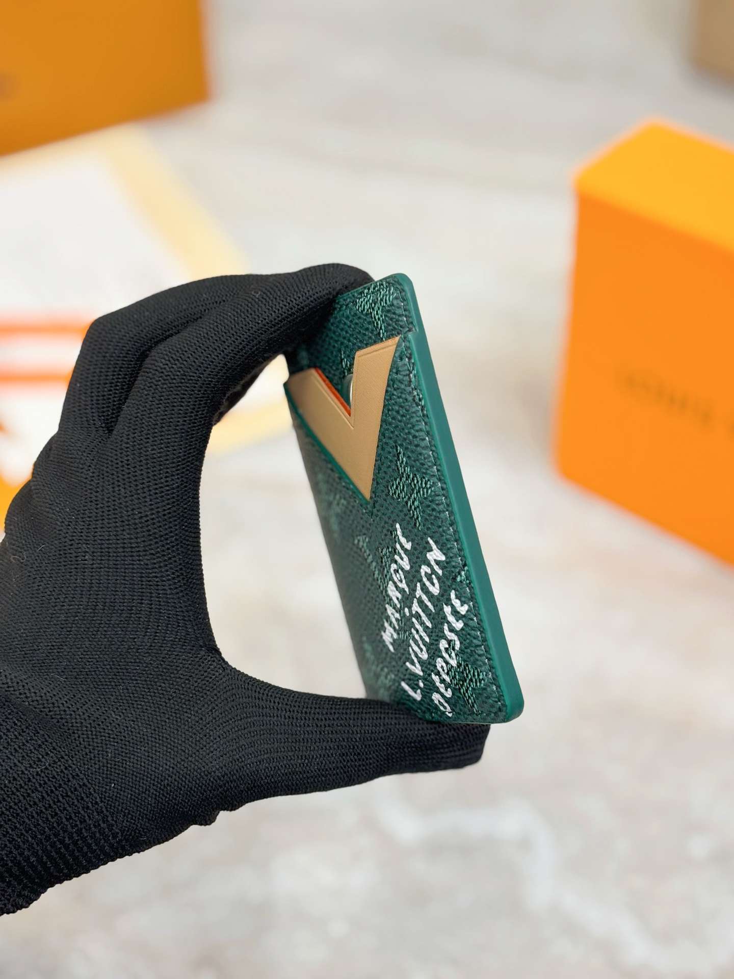 Louis Vuitton LV 루이비통 모노그램 그린 카드 홀더 지갑 M26949