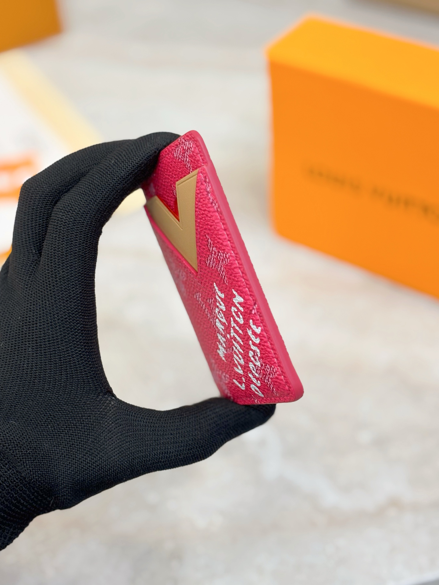 Louis Vuitton LV 루이비통 모노그램 푸시아 카드 홀더 지갑 M26944