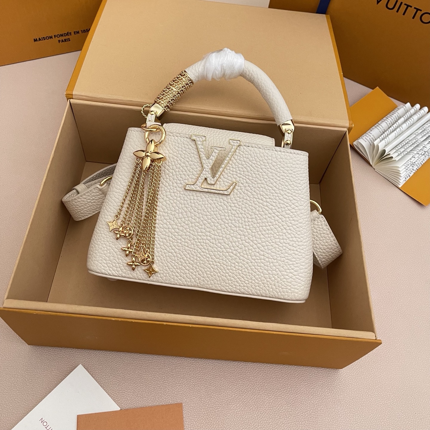 LV 루이비통 카퓌신 Fireworks 주얼리 에디션 토트백 숄더백 가방 미니