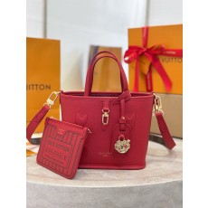 LV 루이비통 네버풀 반둘리에 인사이드 아웃 BB 레드 토트백 숄더백 가방 (M28318)