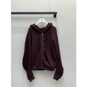 로에베(LOEWE) 입체 커팅 가죽 스트링 후드 집업 자켓 재킷 의류