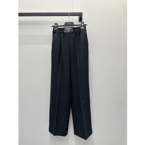 셀린느(CELINE) 트리오페 밴딩 울 와이드 팬츠 바지 의류