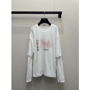셀린느(CELINE) 레이어드 로고 긴팔 티셔츠 의류