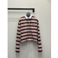 프라다(PRADA) 스트라이프 폴로 집업 긴팔 티셔츠 의류