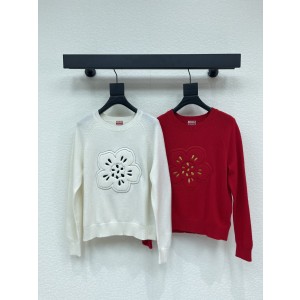 겐조(KENZO) 플라워 자수 라운드넥 긴팔 니트 의류