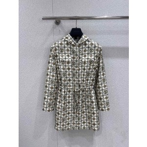 루이비통(LV) 모노그램 플라워 실크 셔츠 원피스 의류