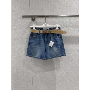 로에베(Loew) 아나그램 쥬얼 자수 데님 숏팬츠 반바지 의류