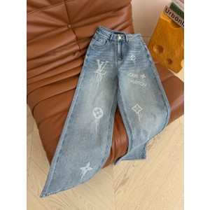 LV 루이비통 모노그램 쥬얼 워싱 스트레이트 데님 팬츠 청바지 의류