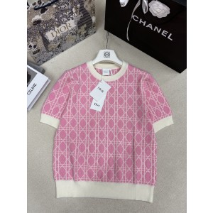 디올(Dior) 오블리크 다이아몬드 반팔 니트 의류