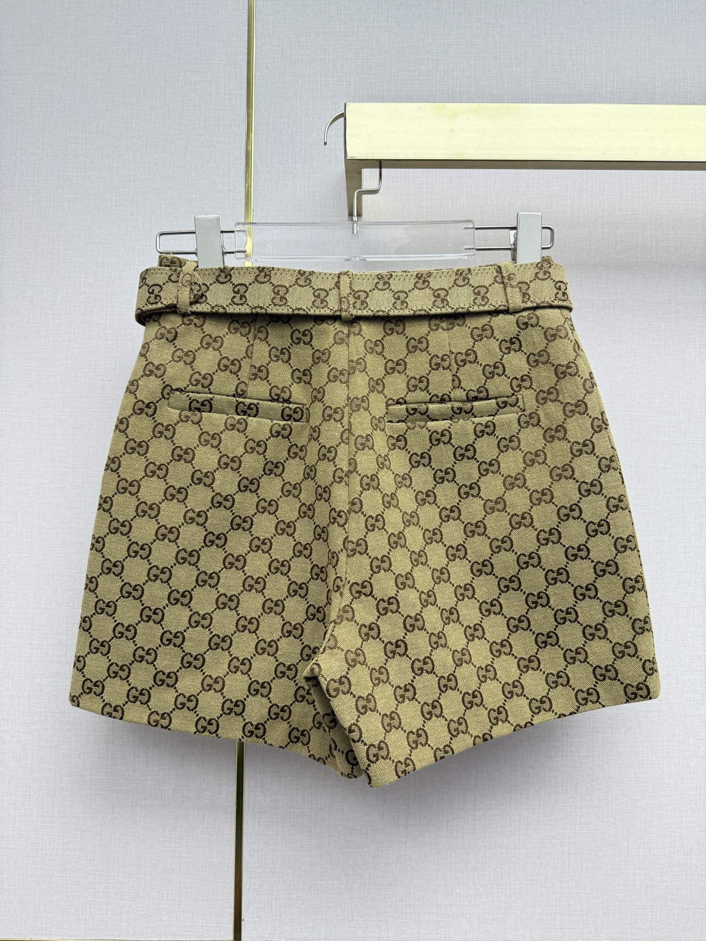 구찌(Gucci) 더블 G 자카드 벨티드 숏 팬츠 반바지 의류