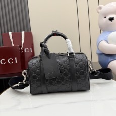 GUCCI 구찌 GG 엠블럼 블랙 엠보싱 보스턴백 가방 (855789)