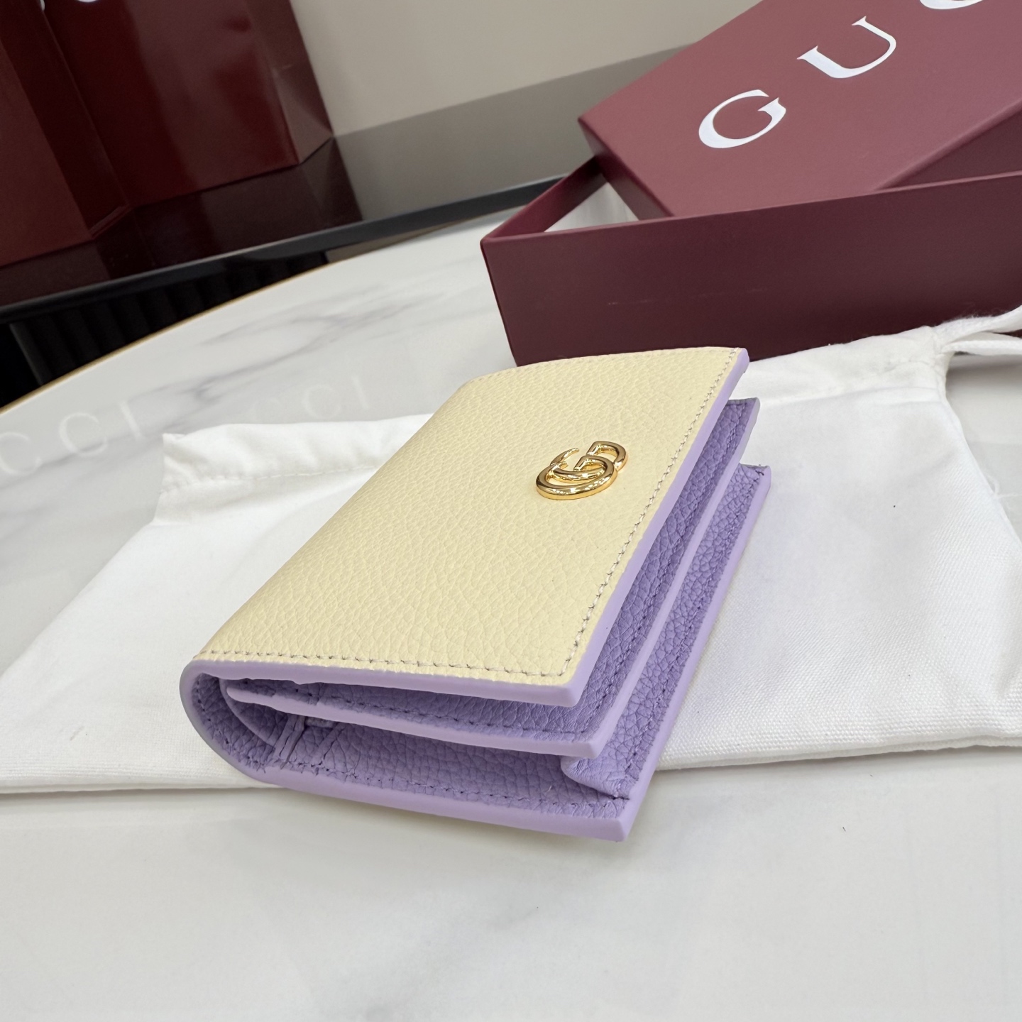 GUCCI 구찌 GG 마몽(Marmont) 바이컬러 미니 지갑 (456126)