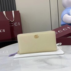 GUCCI 구찌 GG 마몽(Marmont) 바이컬러 짚 어라운드 장지갑 (456117)