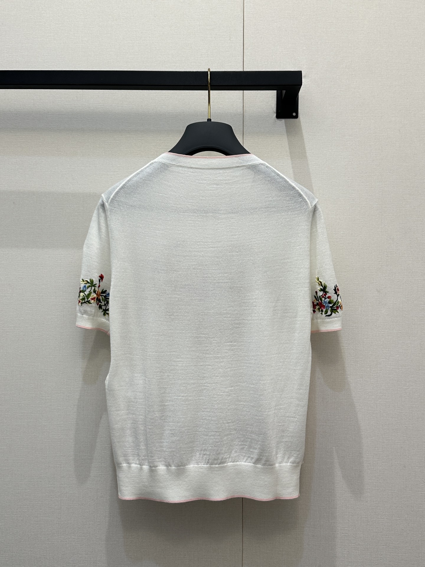 Dior CD 디올 플라워 자수 니트 반팔 의류