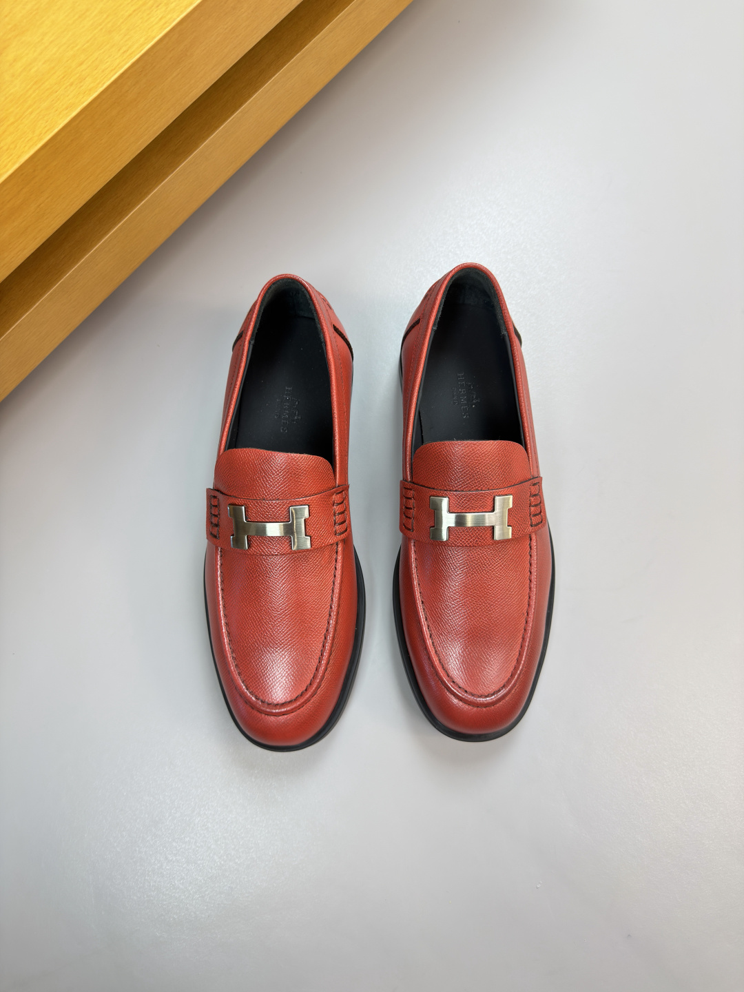 HERMES 에르메스 핸드그레인 레더 드레스 슈즈 구두 신발