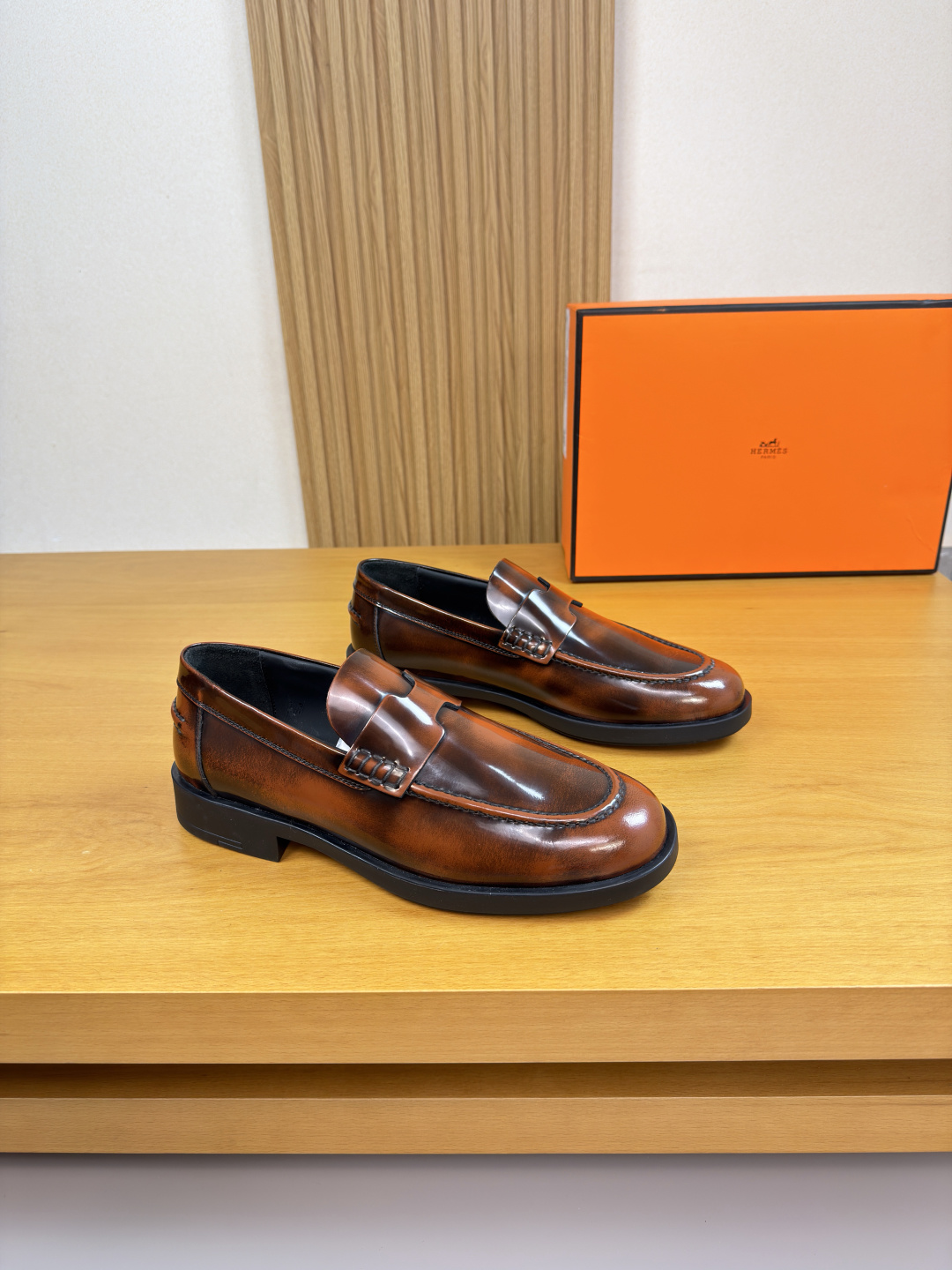 HERMES 에르메스 카이벤쥬 레더 드레스 슈즈 구두 신발