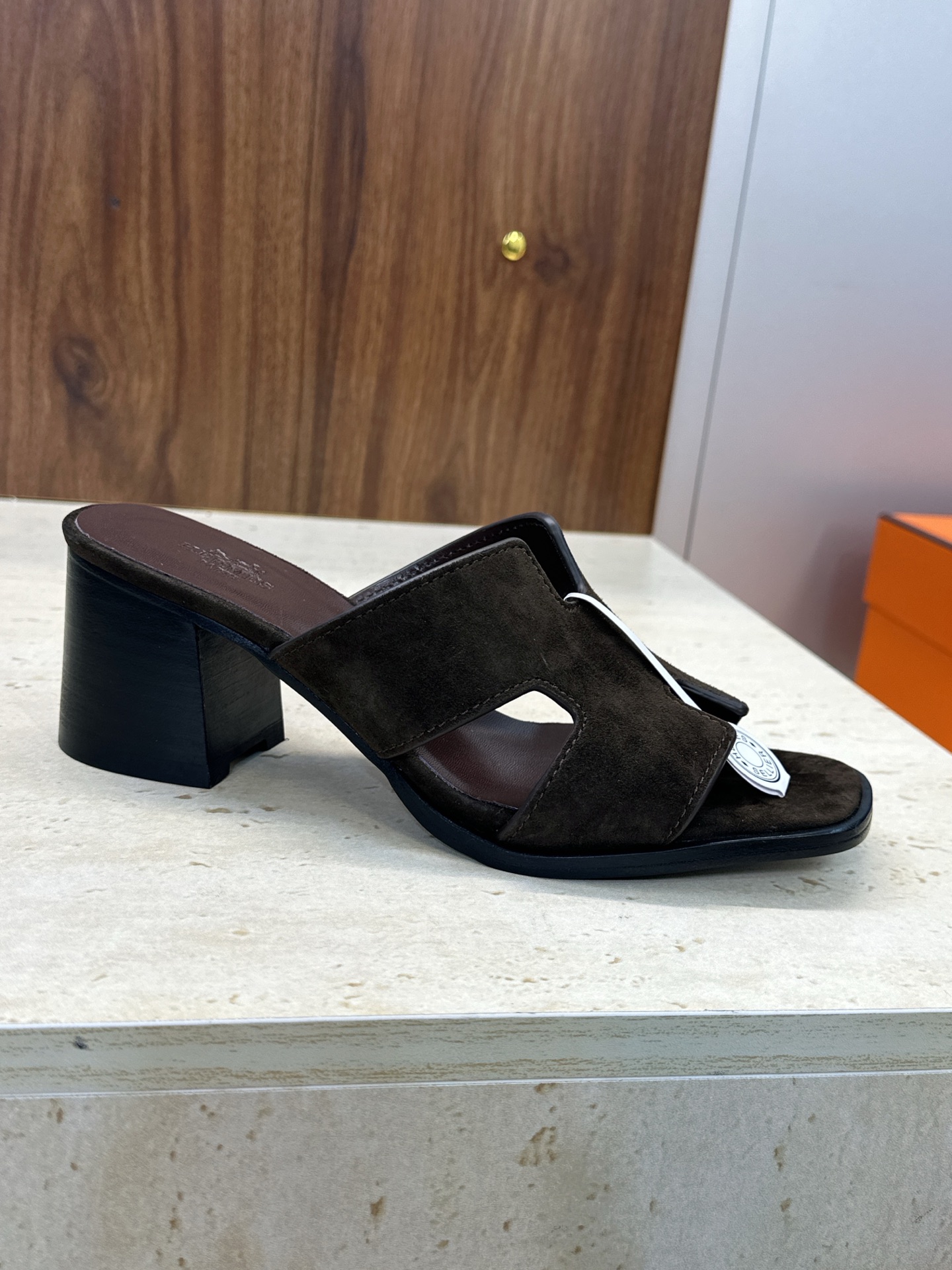 에르메스(HERMES)  굵은굽 슬리퍼 샌들 신발