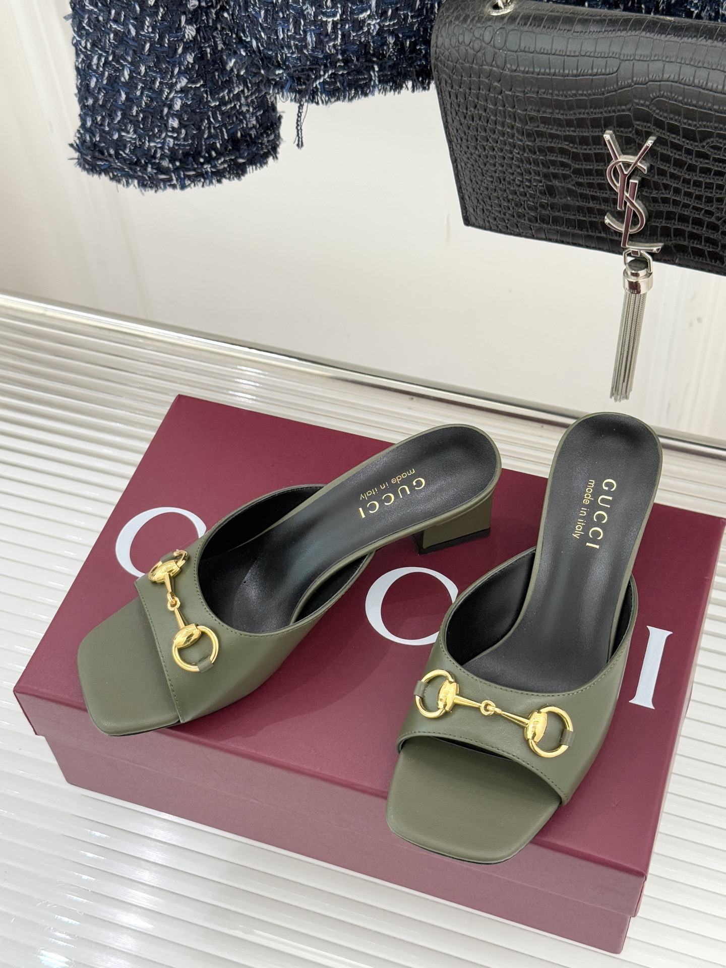 구찌(GUCCI) 홀스빗 힐 슬리퍼 신발