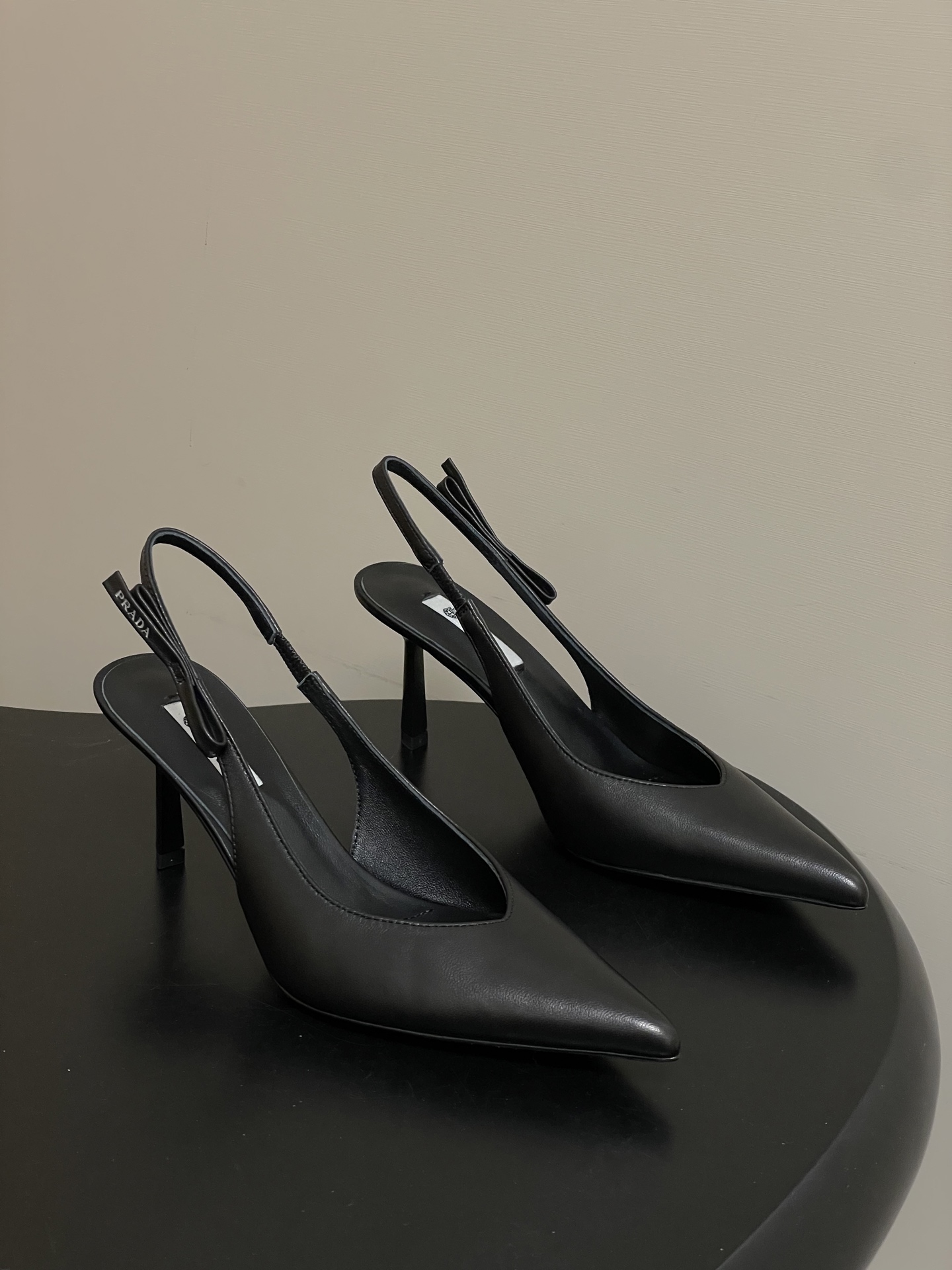 Prada 프라다 런웨이 컬렉션 리본 슬링백 힐 구두 신발