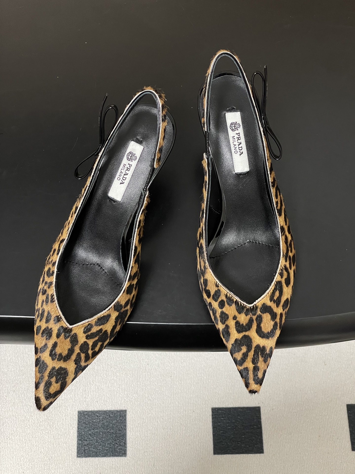 Prada 프라다 런웨이 컬렉션 리본 슬링백 힐 구두 신발