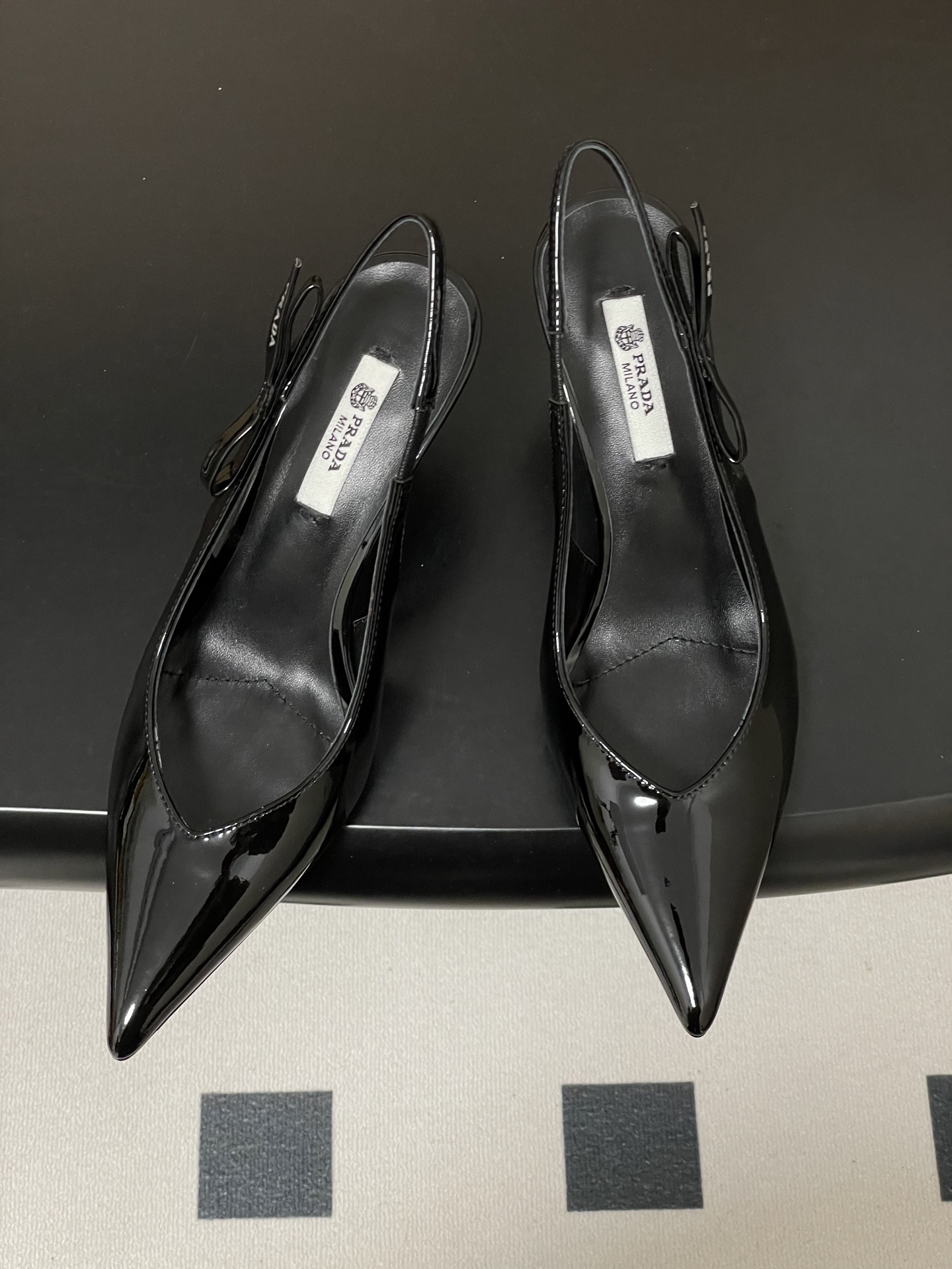 Prada 프라다 런웨이 컬렉션 리본 슬링백 힐 구두 신발