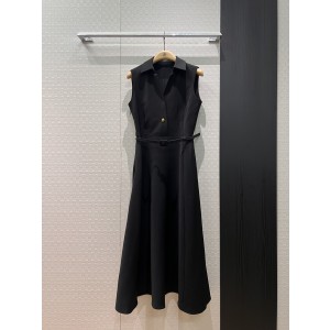 Dior CD 디올 26 S/S 신상 칼라 딥 V넥 민소매 롱 원피스 의류