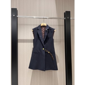 LV 루이비통 모노그램 안감 언밸런스 지퍼 베스트 조끼 민소매 자켓 재킷 의류