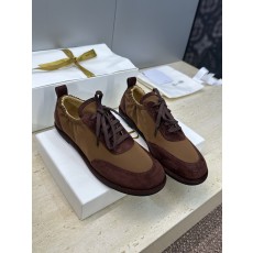 더로우(The Row) 패턴 마모 레이스업 캐주얼 플랫 슈즈 신발