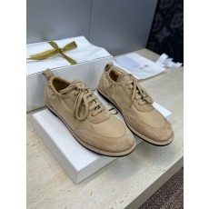 더로우(The Row) 패턴 마모 레이스업 캐주얼 플랫 슈즈 신발