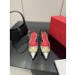 발렌티노(VALENTINO) 신상 리본 스트랩 로우힐 신발