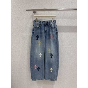 Chrome Hearts CH 크롬하츠 십자가 자수 데님 팬츠 청바지 의류