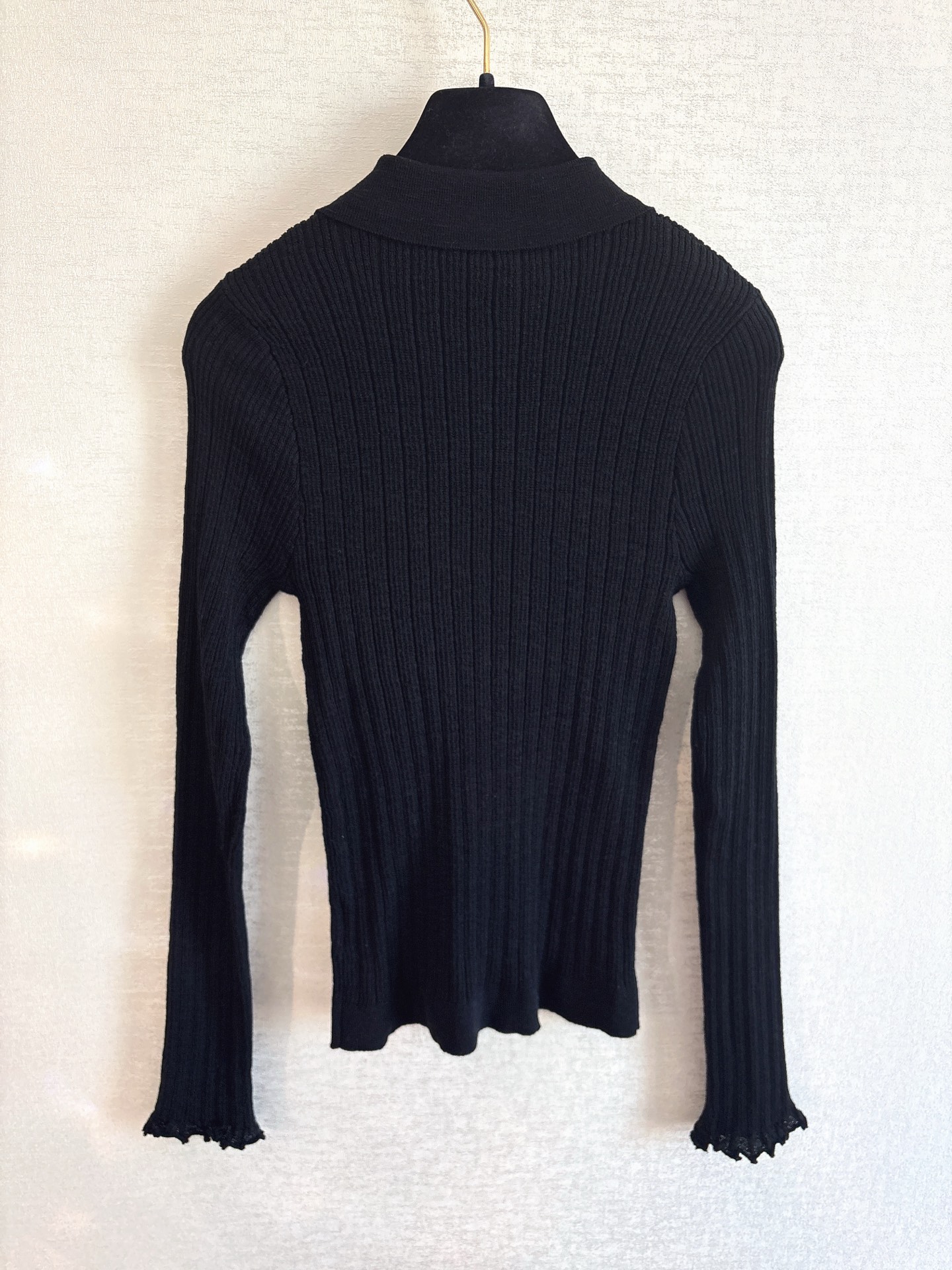 Chanel 샤넬 솔리드 카라 니트 긴팔 의류