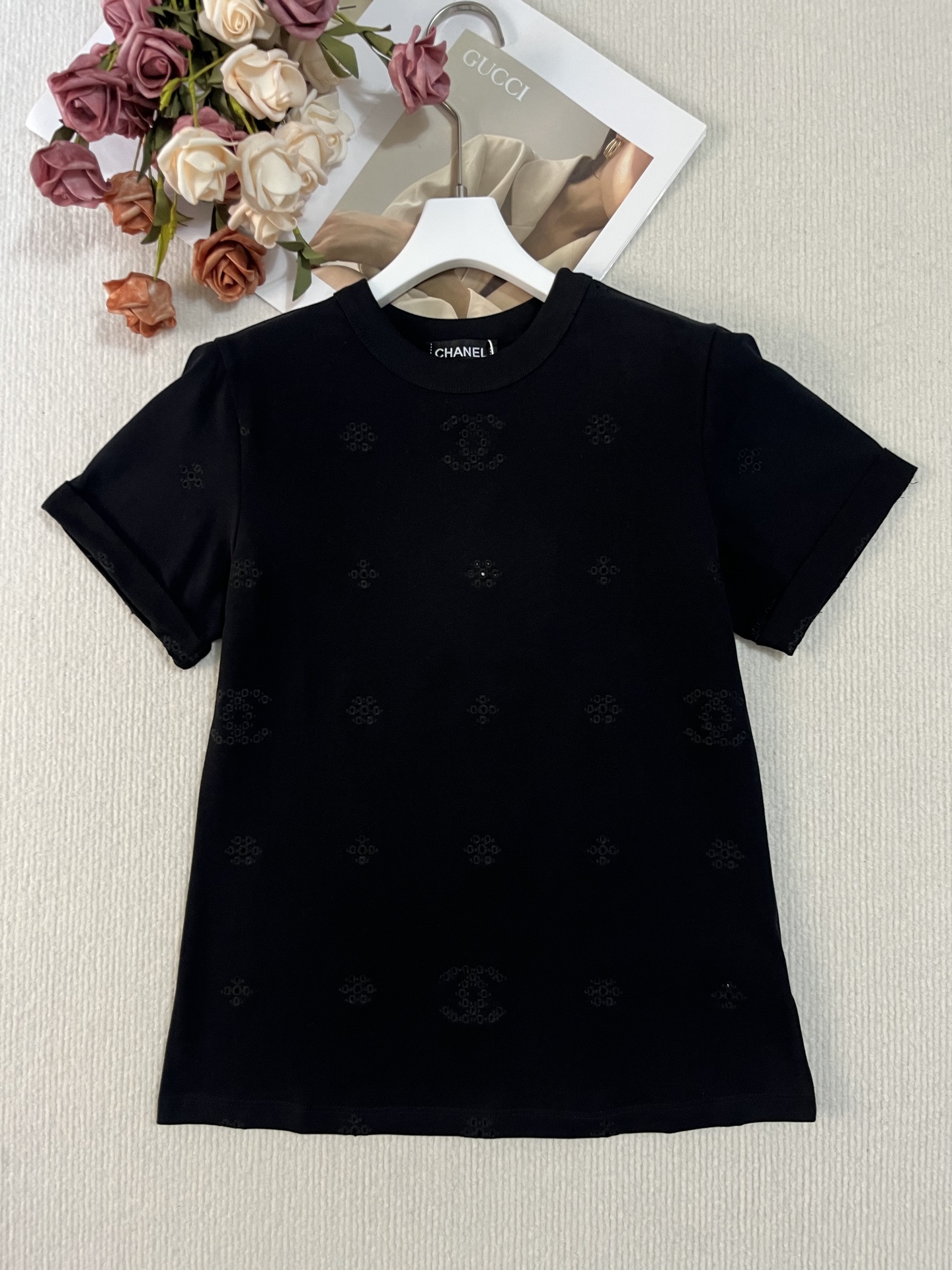 Chanel 샤넬 펀칭 자수 로고 반팔 티셔츠 의류