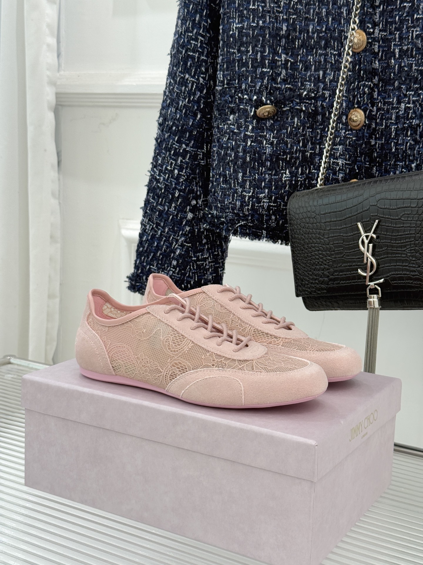 지미추(JIMMYCHOO) 레이스 캐주얼 스니커즈 신발