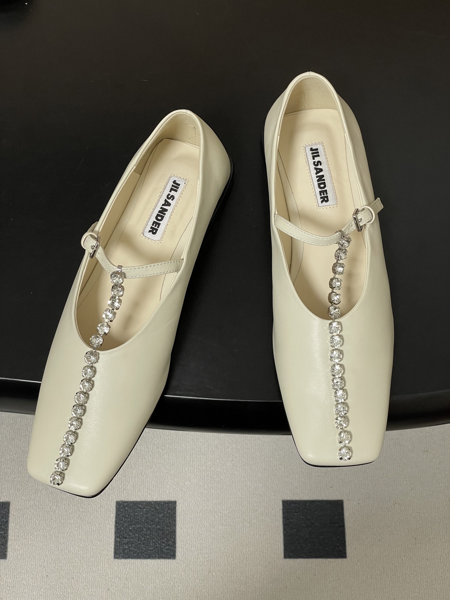 질샌더(Jil Sande) T스트랩 메리제인 플랫 발레 슈즈 신발