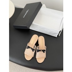 Chanel 26K 샤넬 리본 망사 메쉬 굽 슬리퍼 샌들 신발