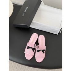 Chanel 26K 샤넬 리본 망사 메쉬 굽 슬리퍼 샌들 신발