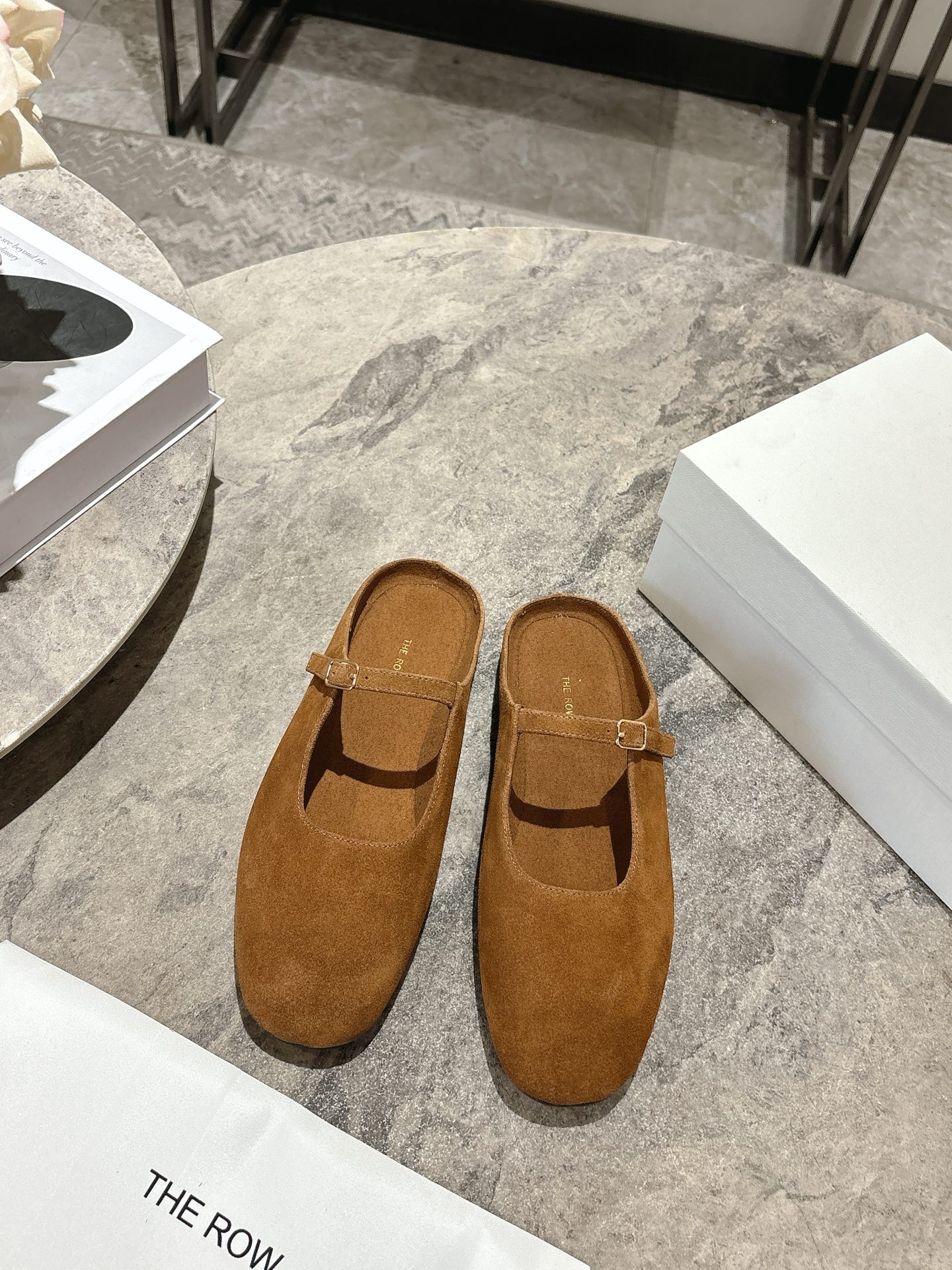 The Row TR 더 로우 스웨이드 뮬 슬리퍼 신발