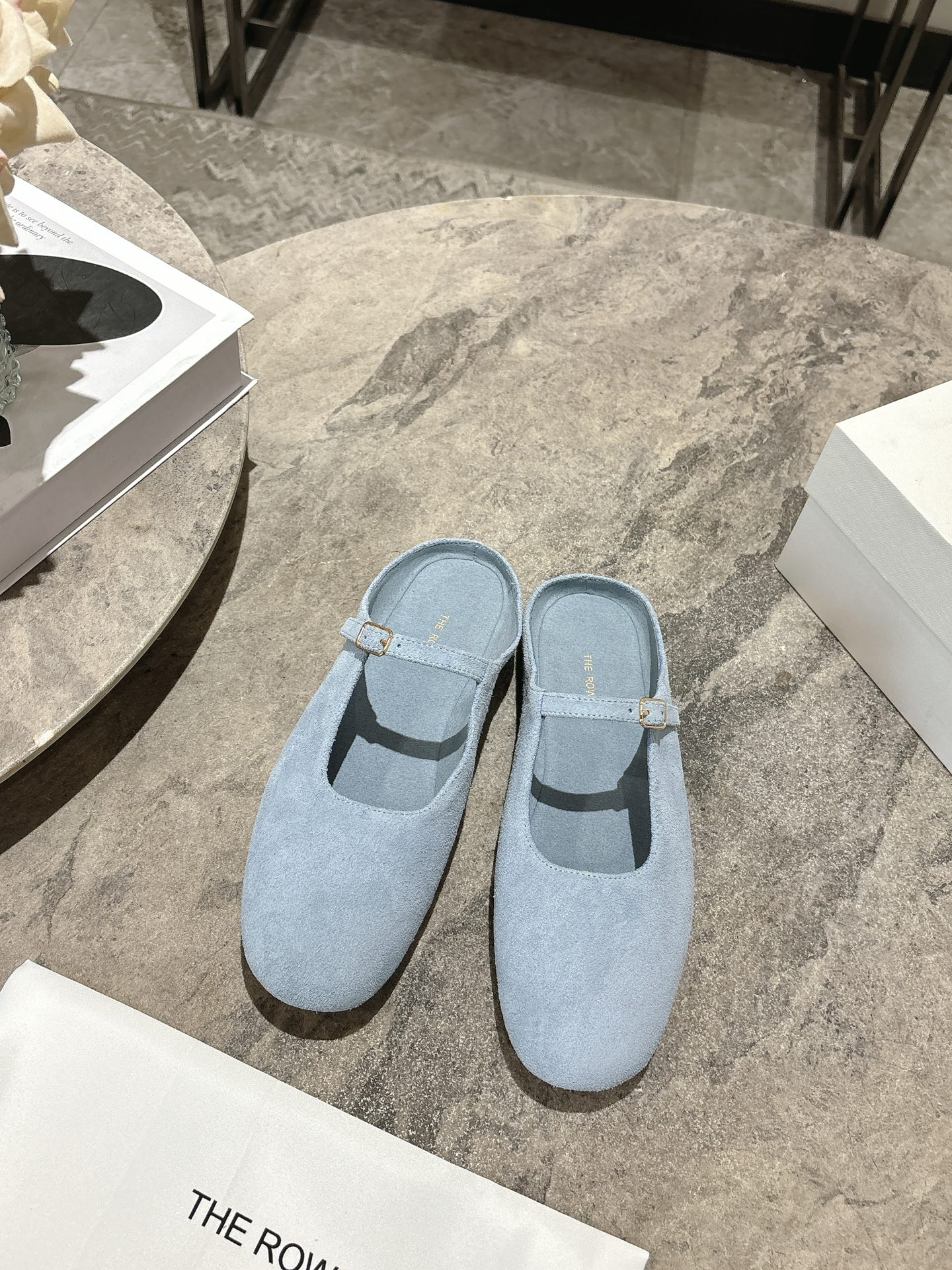 The Row TR 더 로우 스웨이드 뮬 슬리퍼 신발