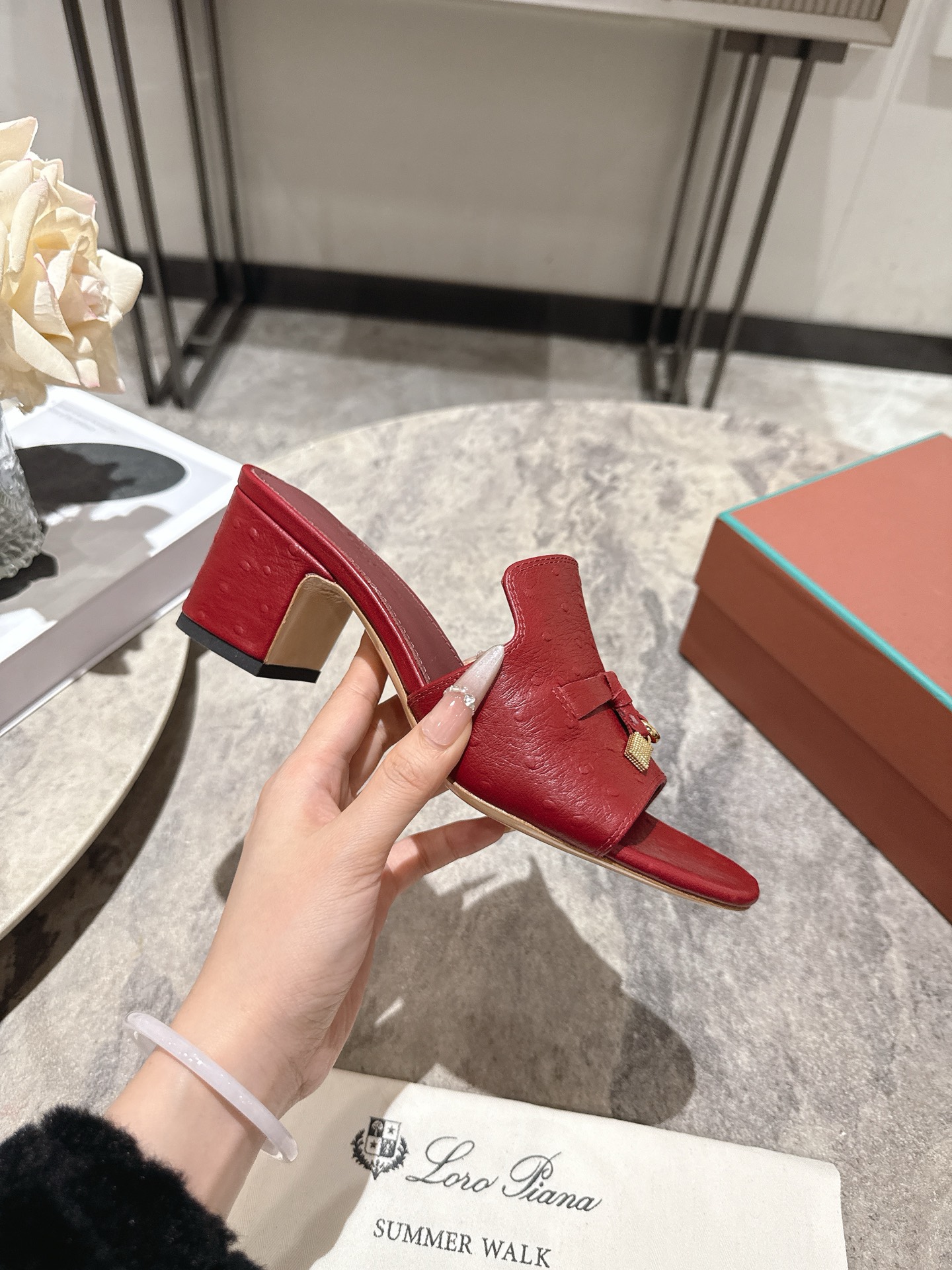 Loro Piana LP 로로 피아나 클래식 플랫/굽 뮬 슬리퍼 신발