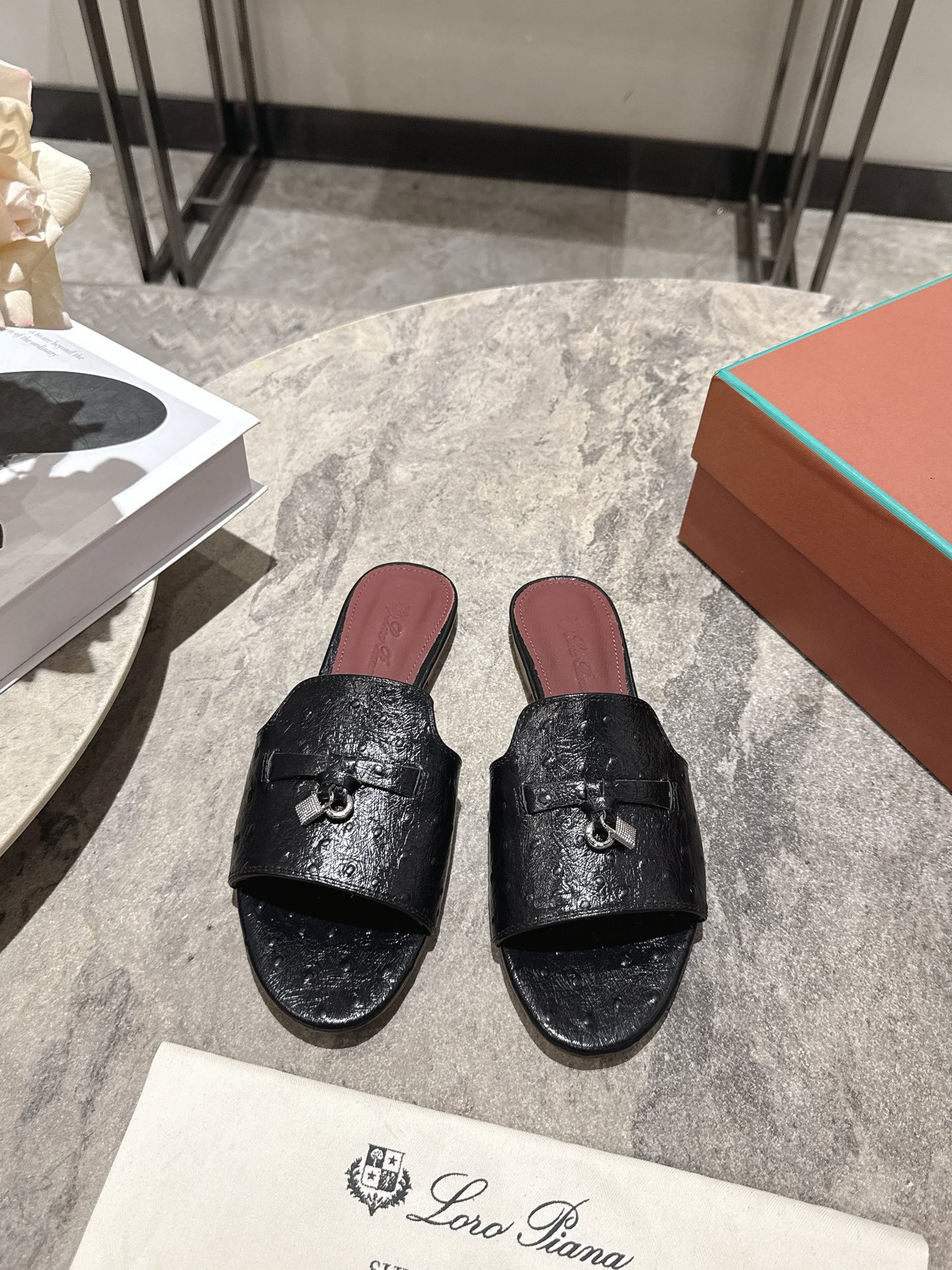 Loro Piana LP 로로 피아나 클래식 플랫/굽 뮬 슬리퍼 신발