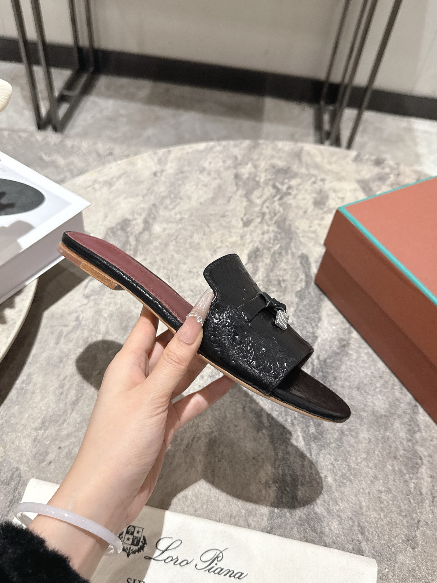 Loro Piana LP 로로 피아나 클래식 플랫/굽 뮬 슬리퍼 신발