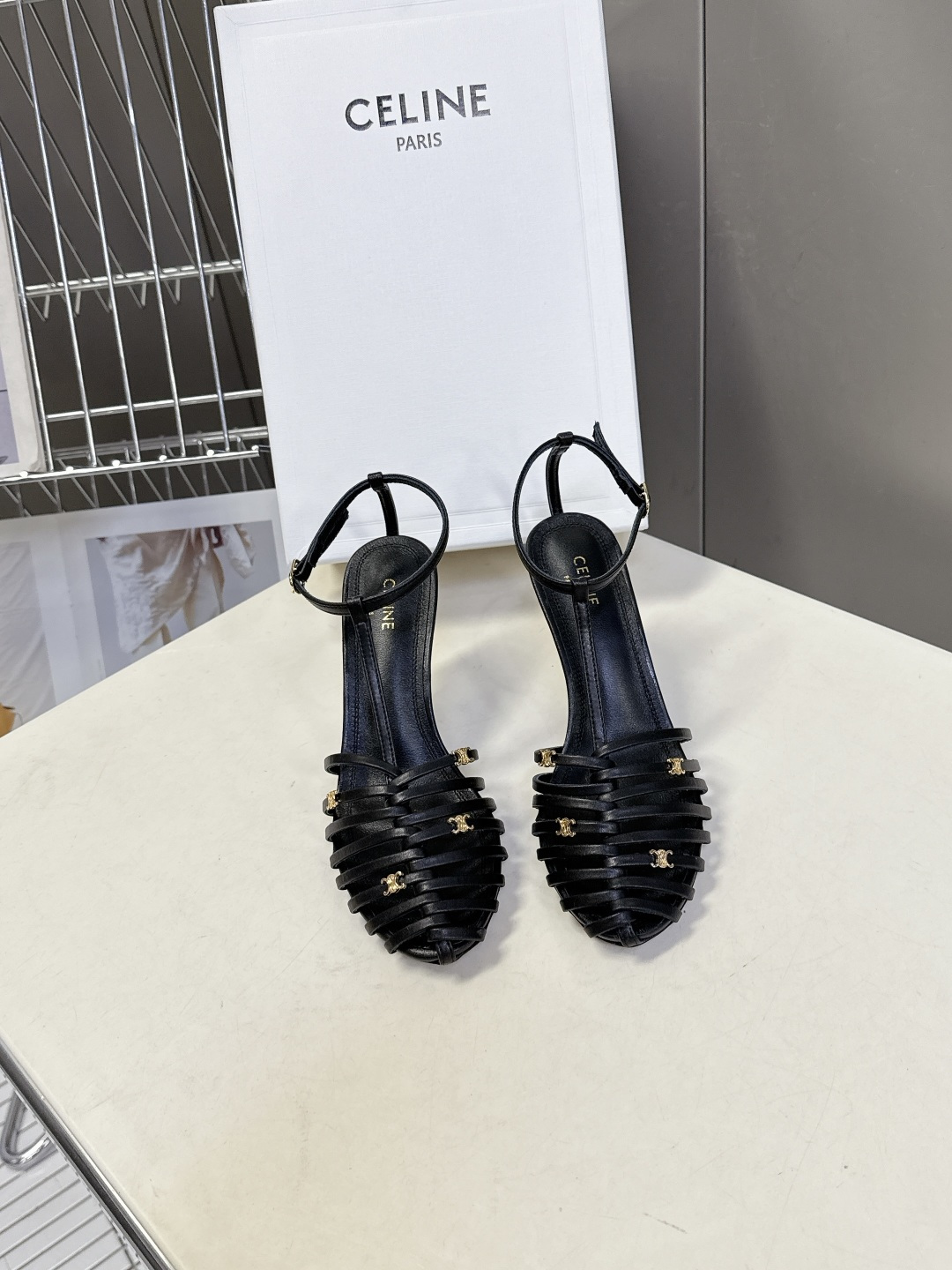 Celine 셀린느 트리오페 앵클 스트랩 펌프스 힐 구두 신발