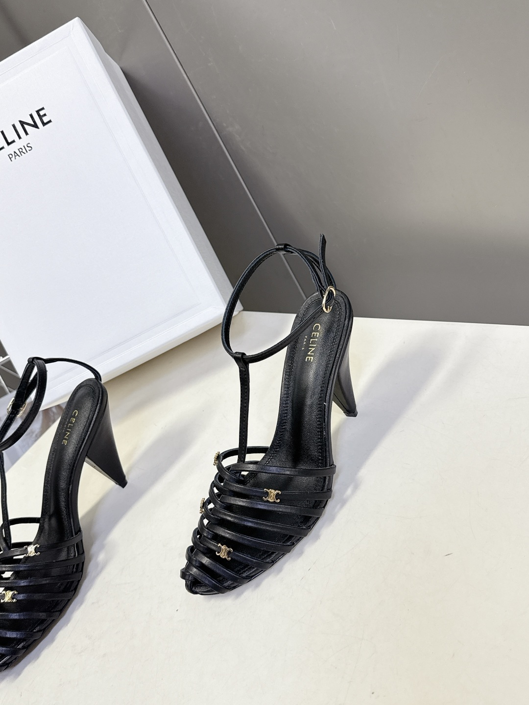 Celine 셀린느 트리오페 앵클 스트랩 펌프스 힐 구두 신발