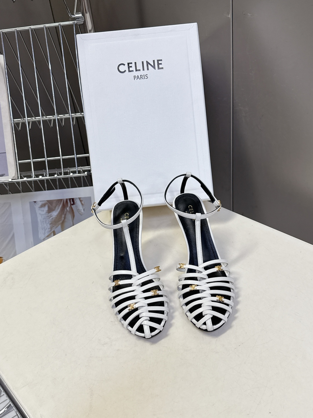 Celine 셀린느 트리오페 앵클 스트랩 펌프스 힐 구두 신발