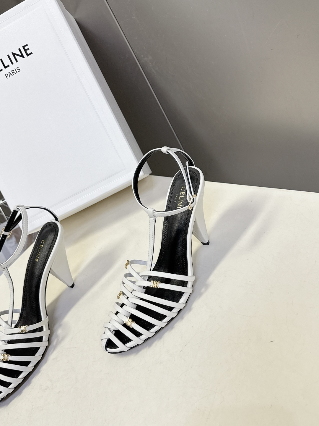 Celine 셀린느 트리오페 앵클 스트랩 펌프스 힐 구두 신발