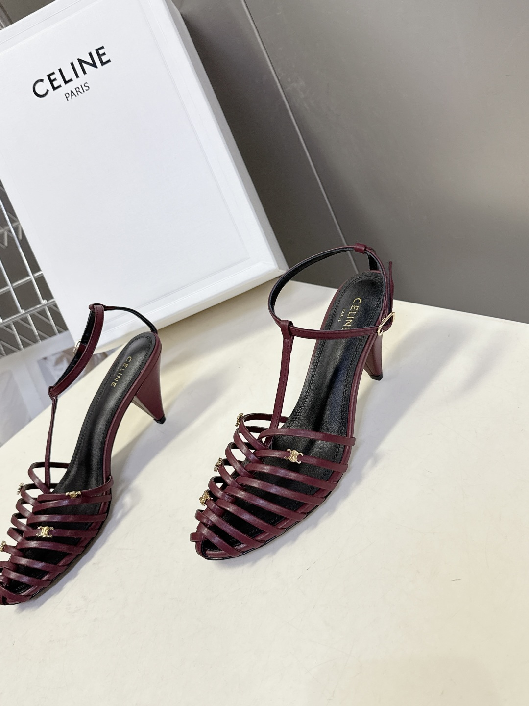 Celine 셀린느 트리오페 스트랩 펌프스 힐 구두 신발